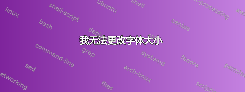 我无法更改字体大小