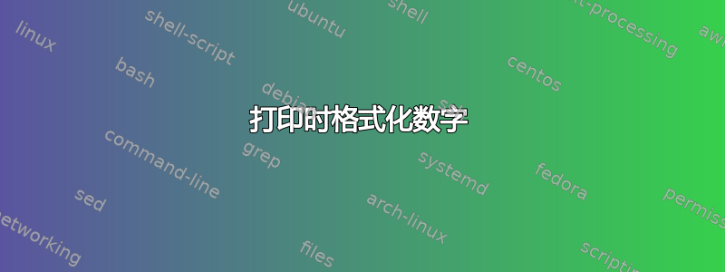 打印时格式化数字