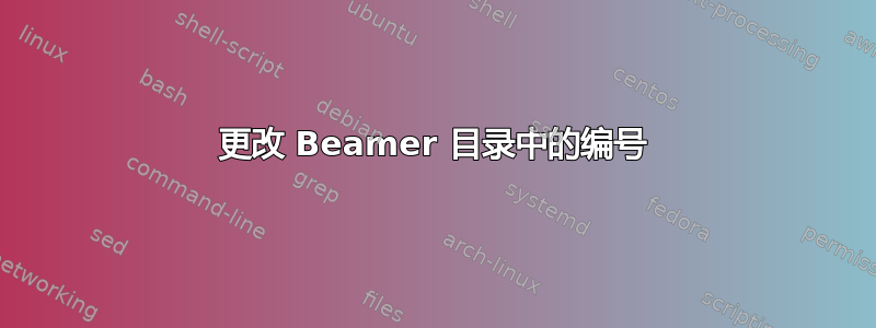 更改 Beamer 目录中的编号