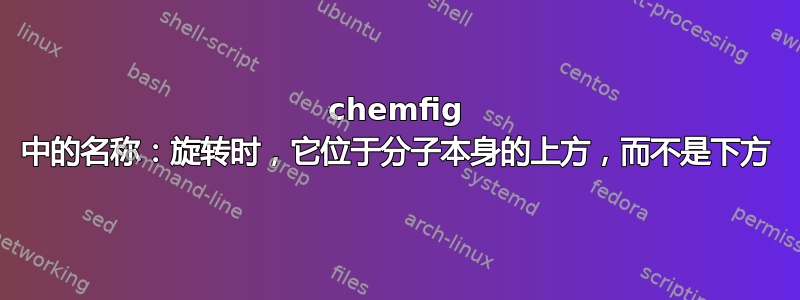 chemfig 中的名称：旋转时，它位于分子本身的上方，而不是下方