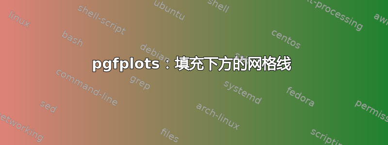 pgfplots：填充下方的网格线