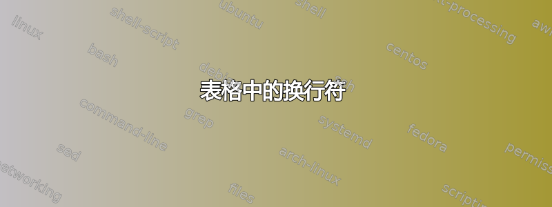 表格中的换行符