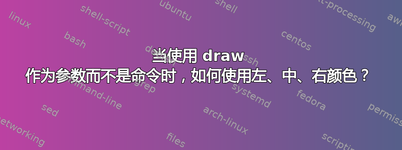 当使用 draw 作为参数而不是命令时，如何使用左、中、右颜色？