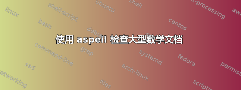 使用 aspell 检查大型数学文档