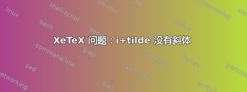 XeTeX 问题：i+tilde 没有斜体