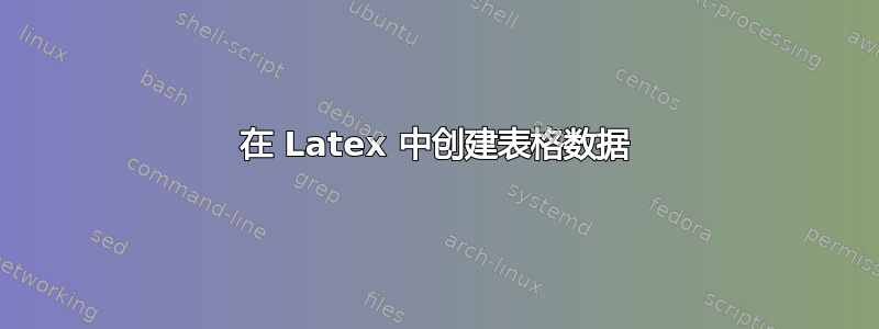 在 Latex 中创建表格数据