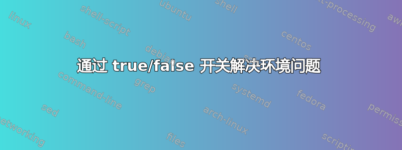 通过 true/false 开关解决环境问题