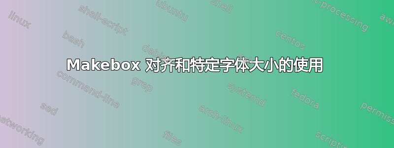 Makebox 对齐和特定字体大小的使用