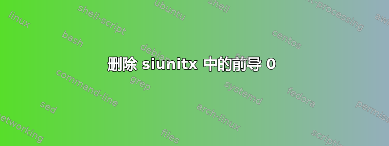 删除 siunitx 中的前导 0