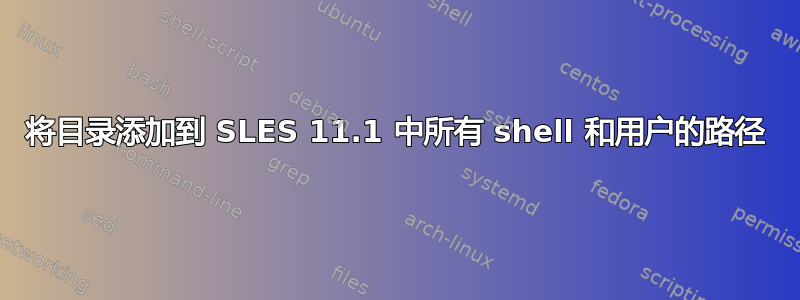 将目录添加到 SLES 11.1 中所有 shell 和用户的路径