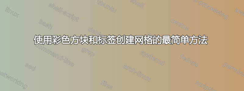 使用彩色方块和标签创建网格的最简单方法