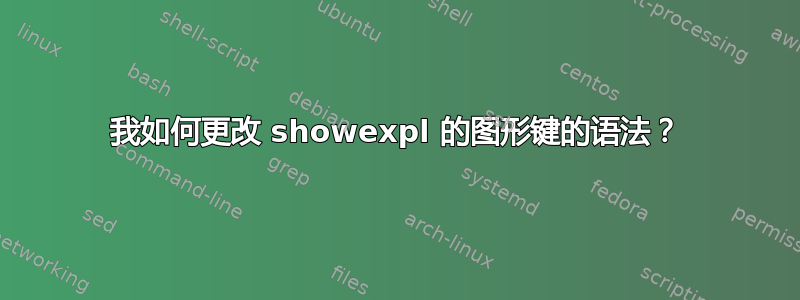 我如何更改 showexpl 的图形键的语法？