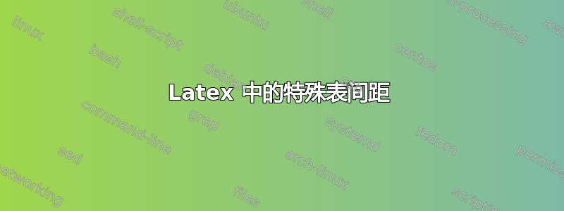 Latex 中的特殊表间距