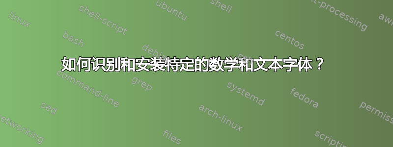 如何识别和安装特定的数学和文本字体？