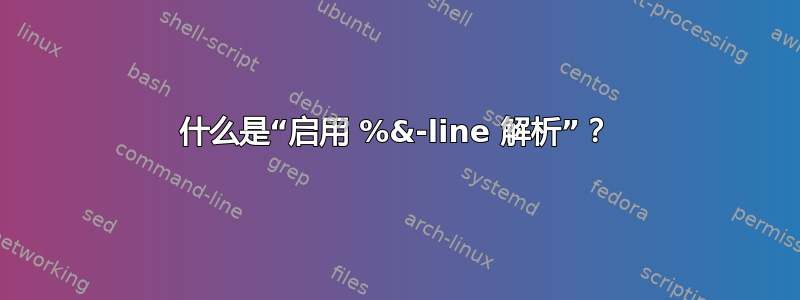 什么是“启用 %&-line 解析”？