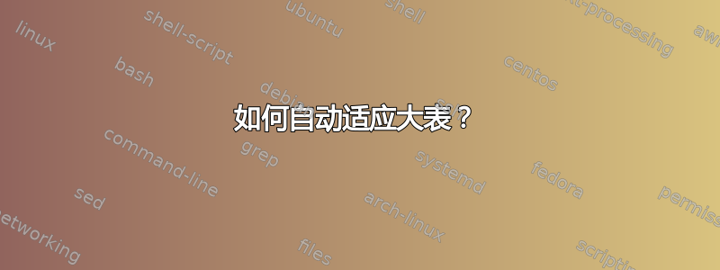 如何自动适应大表？