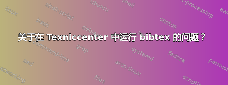 关于在 Texniccenter 中运行 bibtex 的问题？