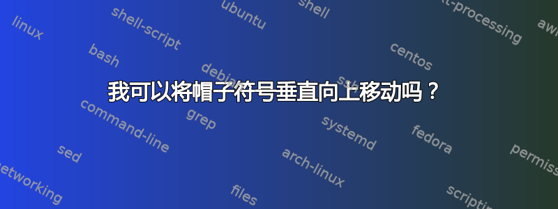 我可以将帽子符号垂直向上移动吗？