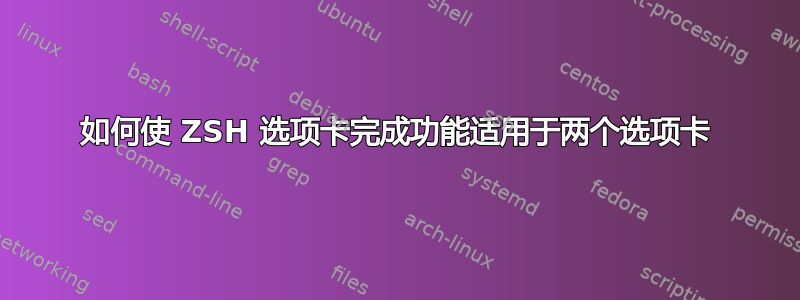 如何使 ZSH 选项卡完成功能适用于两个选项卡