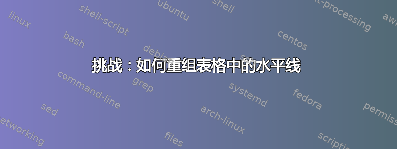 挑战：如何重组表格中的水平线