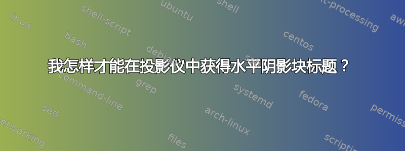 我怎样才能在投影仪中获得水平阴影块标题？