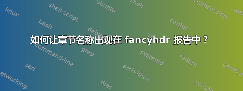 如何让章节名称出现在 fancyhdr 报告中？