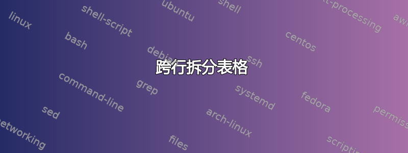 跨行拆分表格