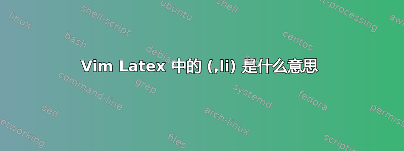 Vim Latex 中的 (,li) 是什么意思