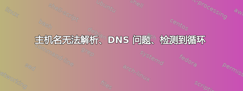 主机名无法解析、DNS 问题、检测到循环