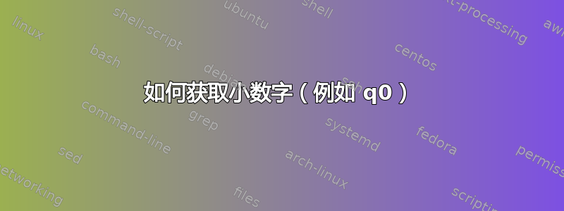 如何获取小数字（例如 q0）