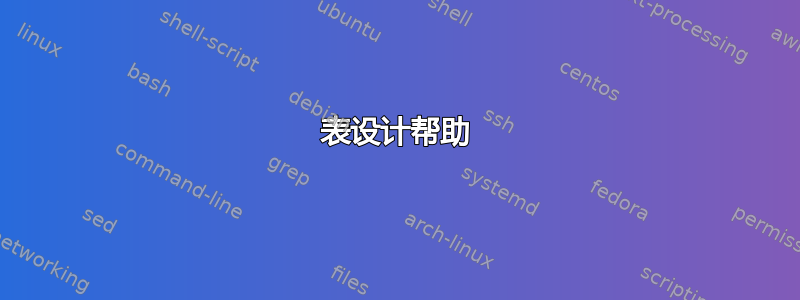 表设计帮助