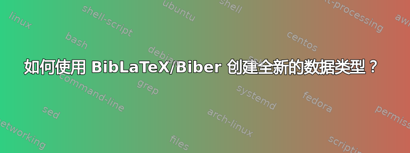 如何使用 BibLaTeX/Biber 创建全新的数据类型？