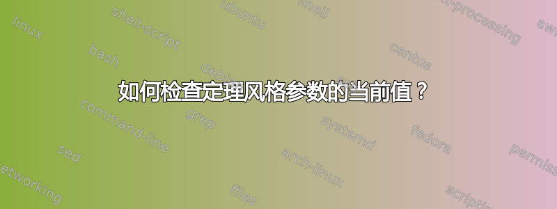 如何检查定理风格参数的当前值？