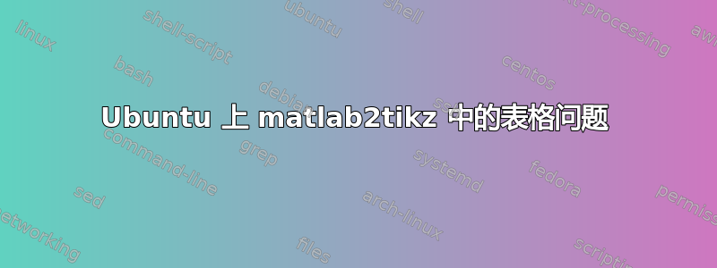 Ubuntu 上 matlab2tikz 中的表格问题