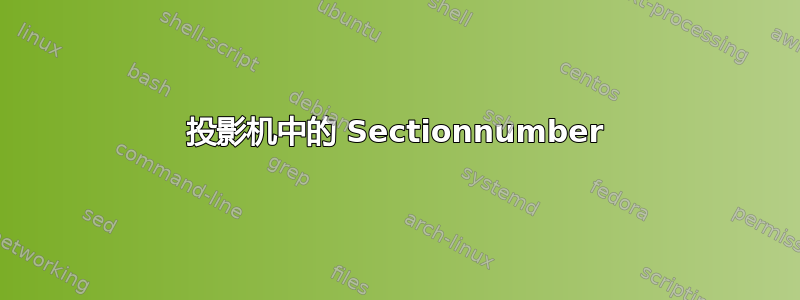 投影机中的 Sectionnumber