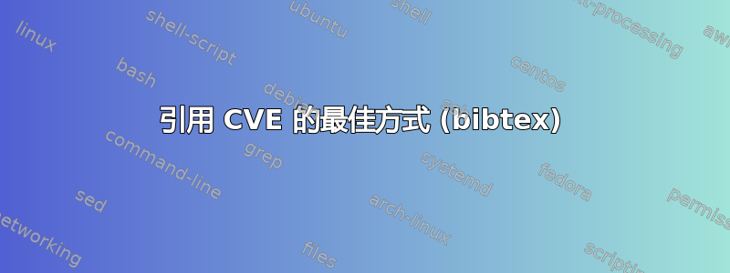 引用 CVE 的最佳方式 (bibtex)