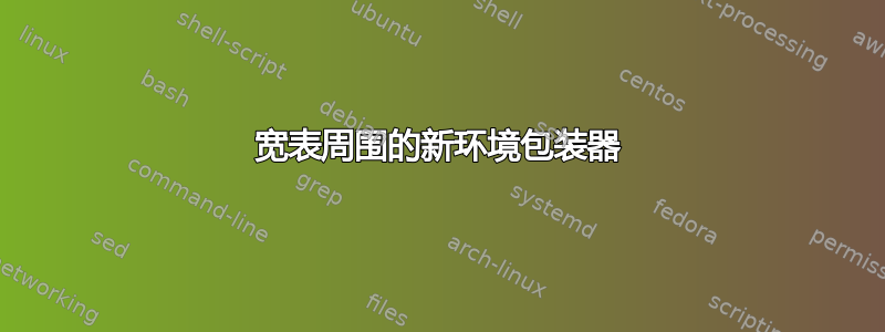 宽表周围的新环境包装器