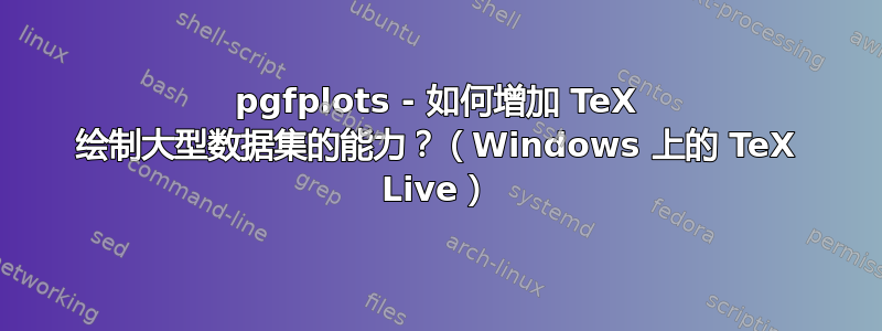 pgfplots - 如何增加 TeX 绘制大型数据集的能力？（Windows 上的 TeX Live）