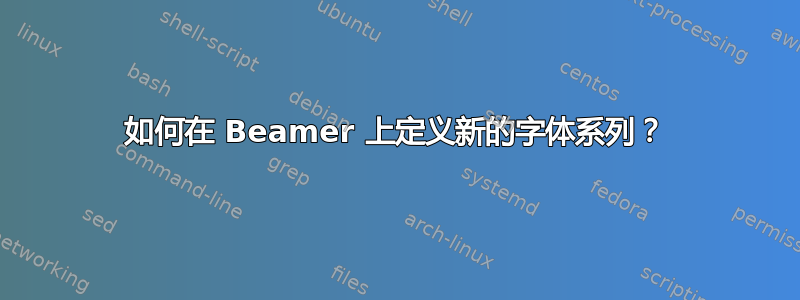 如何在 Beamer 上定义新的字体系列？