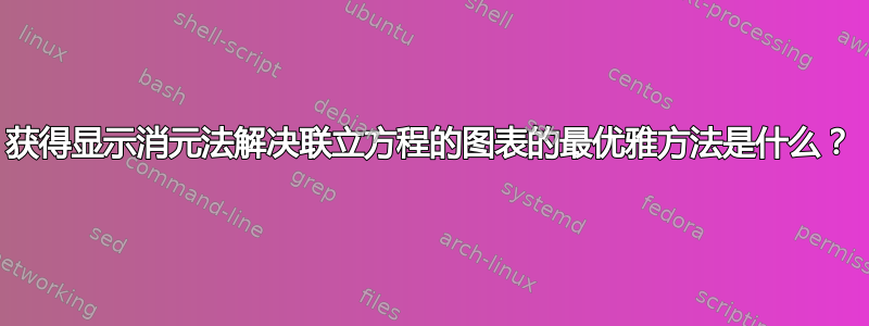 获得显示消元法解决联立方程的图表的最优雅方法是什么？