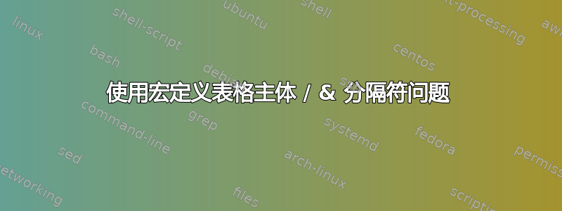 使用宏定义表格主体 / & 分隔符问题