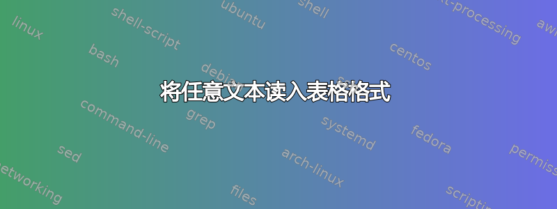 将任意文本读入表格格式