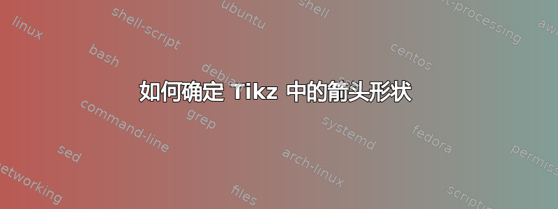 如何确定 Tikz 中的箭头形状