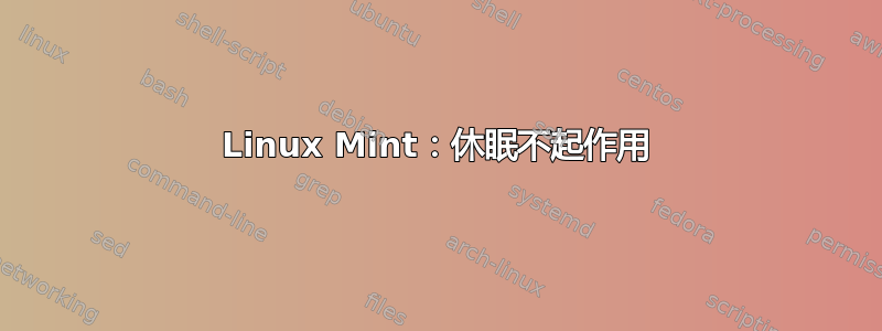 Linux Mint：休眠不起作用