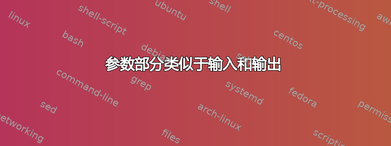 参数部分类似于输入和输出