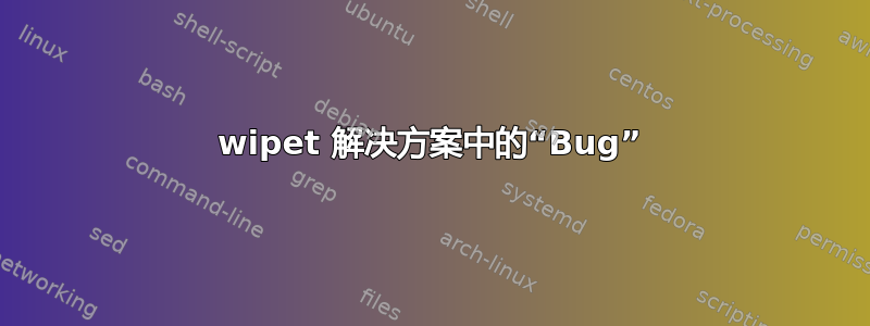 wipet 解决方案中的“Bug”