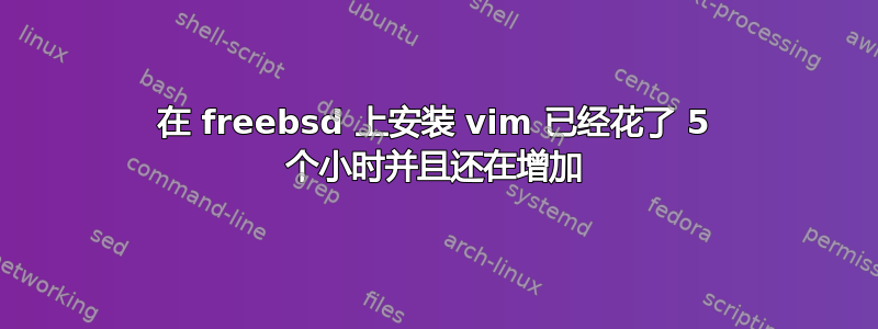 在 freebsd 上安装 vim 已经花了 5 个小时并且还在增加