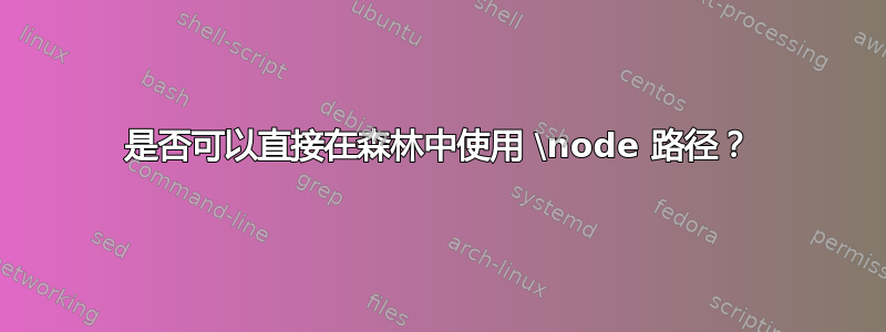 是否可以直接在森林中使用 \node 路径？