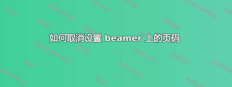 如何取消设置 beamer 上的页码