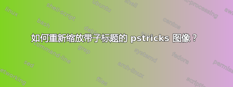 如何重新缩放带子标题的 pstricks 图像？